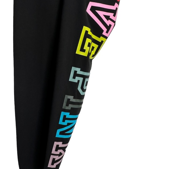 Pink Victoria's Secret High Waist Leggings Small Black Rainbow LOVE PINK Cotton - Picture 6 of 9